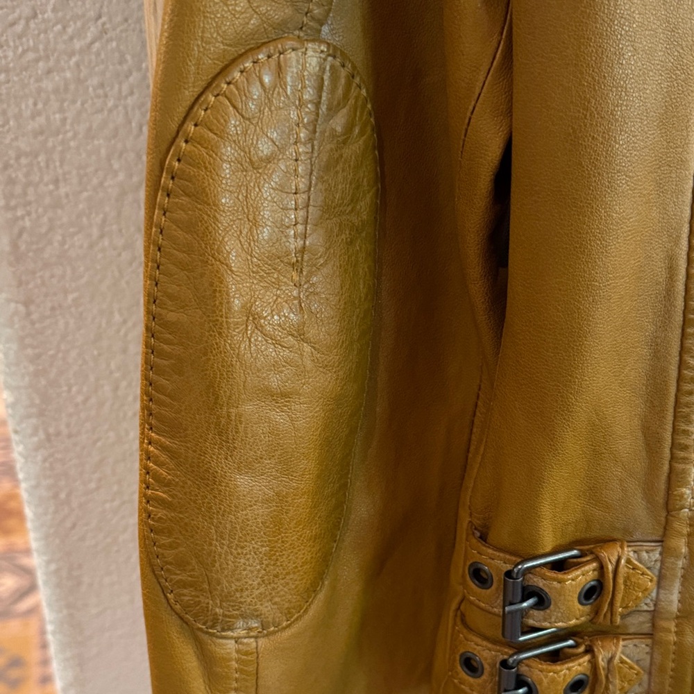 fp Christy sunrise golden tan stars lamb leather Jacket XS regular fit. NWT - Picture 11 of 17